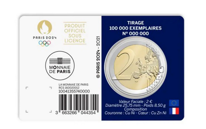 2 PARIS 2024 Coincard FRANC ZSKO Zberatel Org   2 E Paris Olympic 